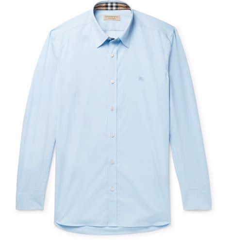 mens burgundy sky blue burberry shirt